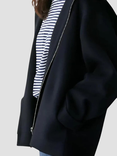 Marta Dames fleece cardigan met capuchon – comfortabele vestjas met rits voor dagelijks gebruik