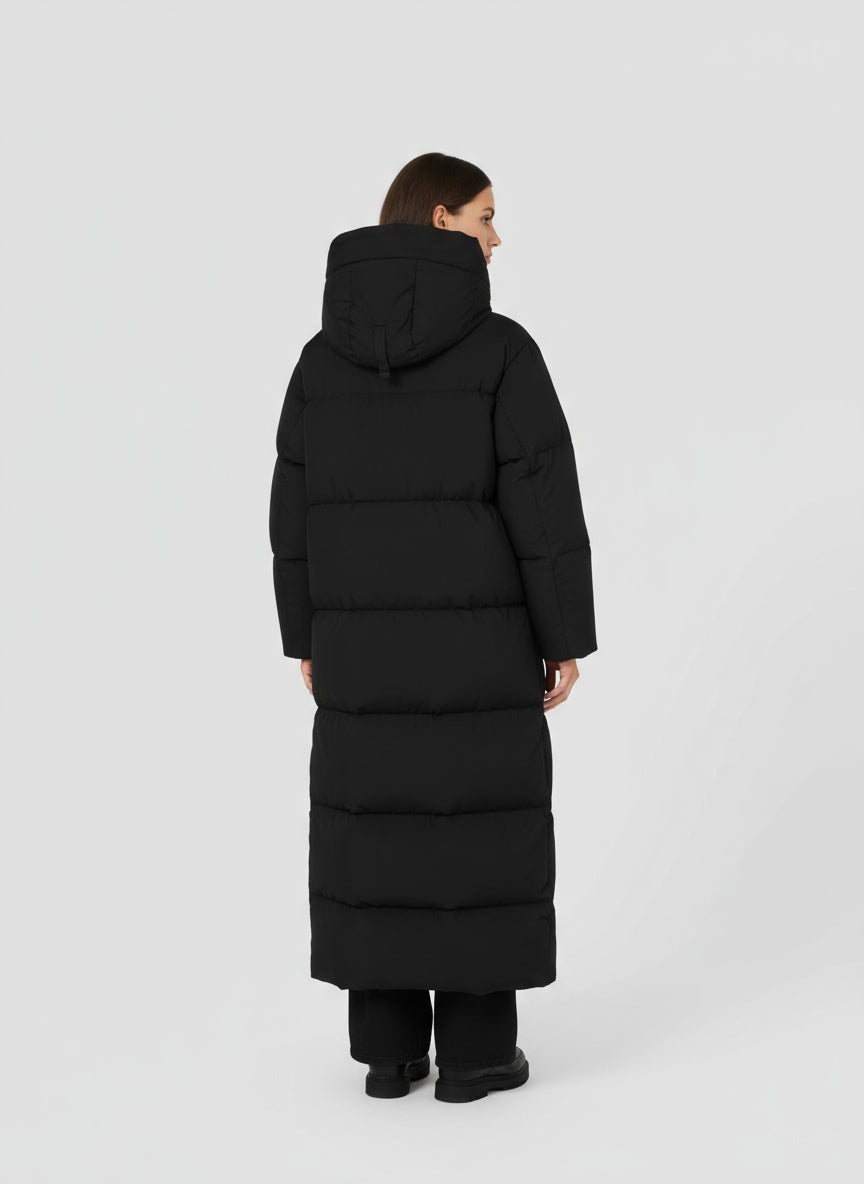 Elena Lange gewatteerde damesmantel met capuchon – warme winterjas met rits