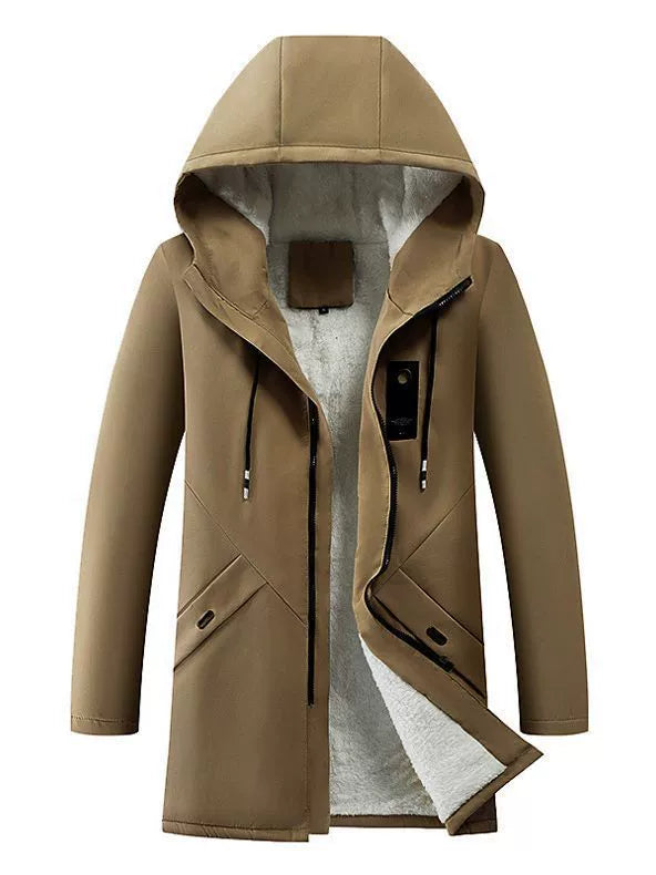 Matteo Hooded Jacket | Winddichte Herenjas met Fleece Voering en Mid-Length Design