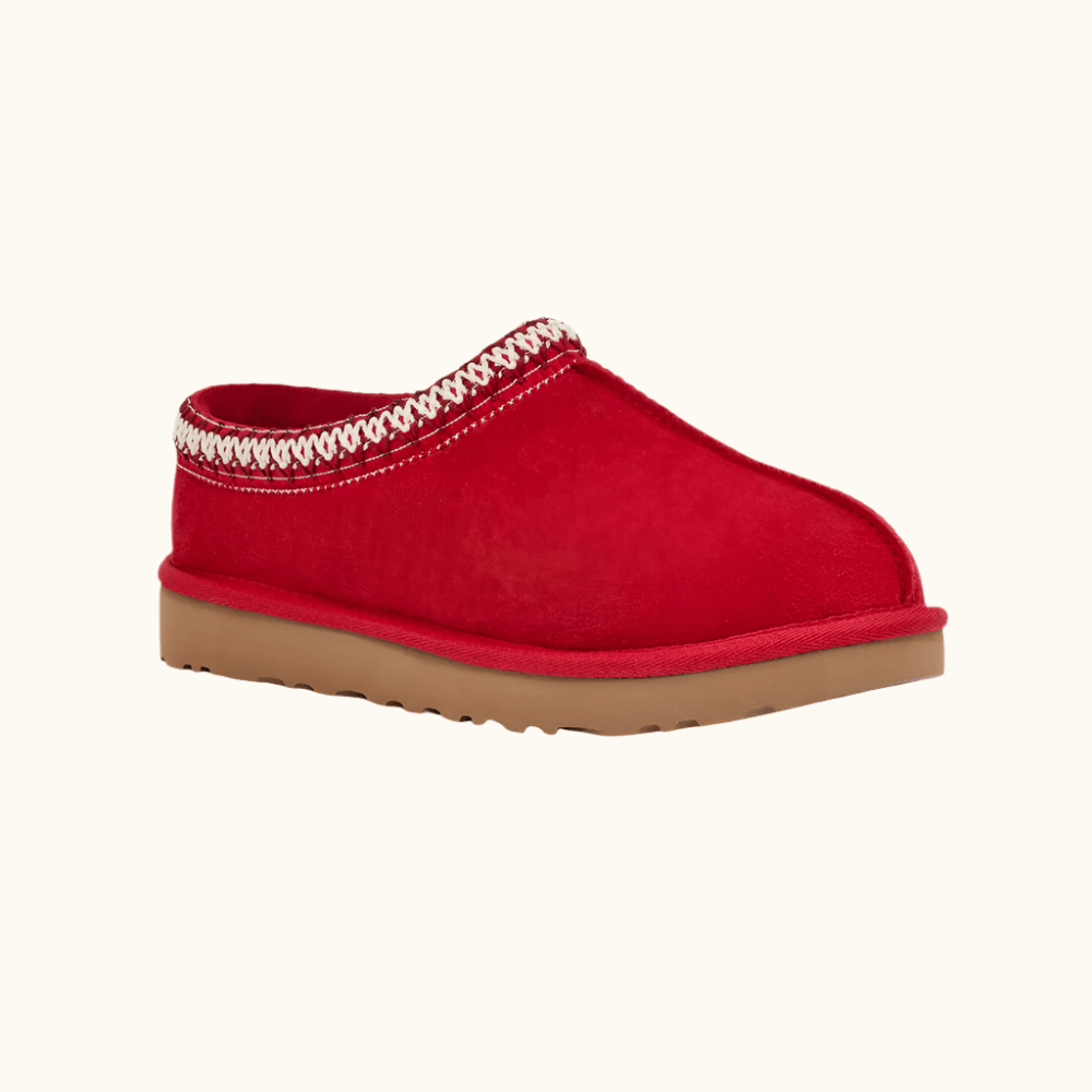 Lucinda dames pantoffels – warme suède pantoffels met schapenwollen voering