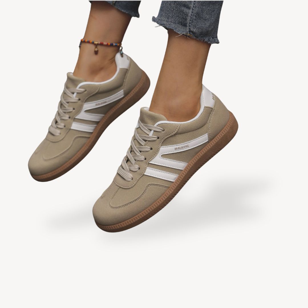 Sofia dames sneakers – suède orthopedische sneakers met contrastdetails & casual comfort