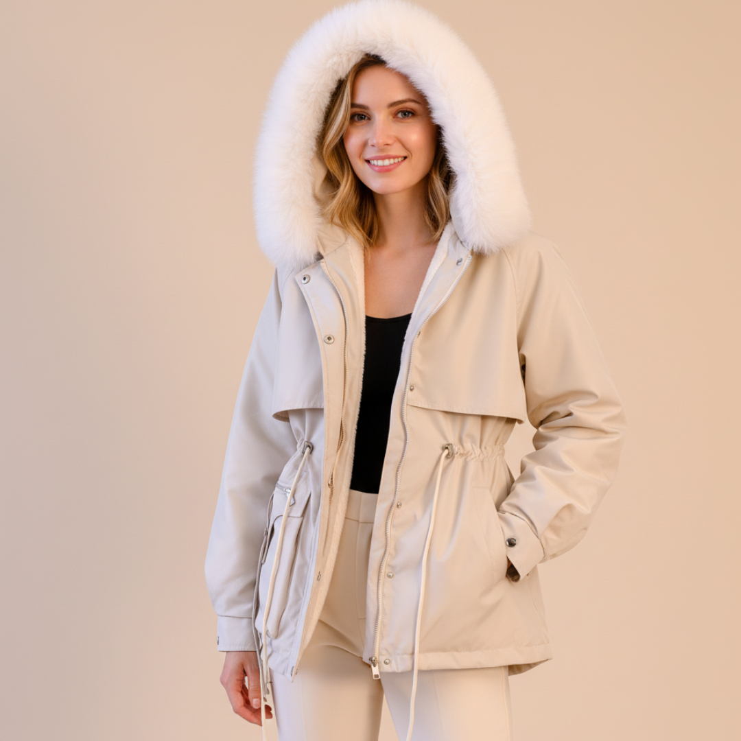 Alina dames winterparka – warme jas met capuchon en verstelbare pasvorm