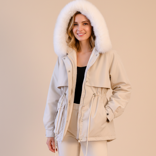 Alina dames winterparka – warme jas met capuchon en verstelbare pasvorm