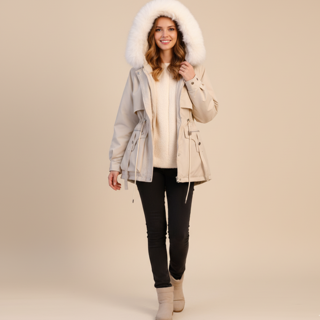 Alina dames winterparka – warme jas met capuchon en verstelbare pasvorm