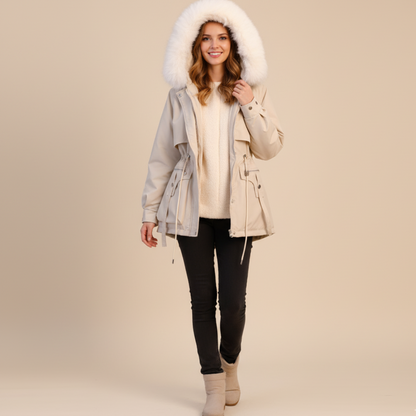 Alina dames winterparka – warme jas met capuchon en verstelbare pasvorm