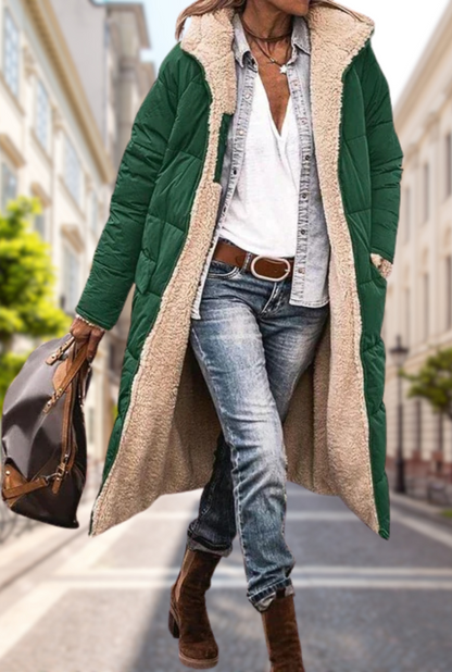 Alessia Winterjas Dames – Luxe Omkeerbare Jas met Capuchon & Warme Isolatie