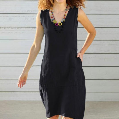 NAMAN Mouwloze Jurk | Tijdloos Design