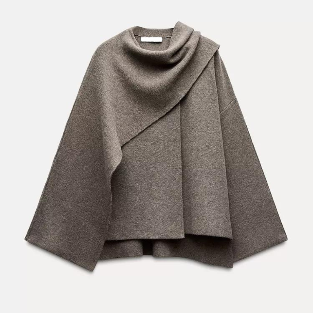 Carina Wool Coat | Oversized Wollen overslagjas met Stylish Details in warme kleuren