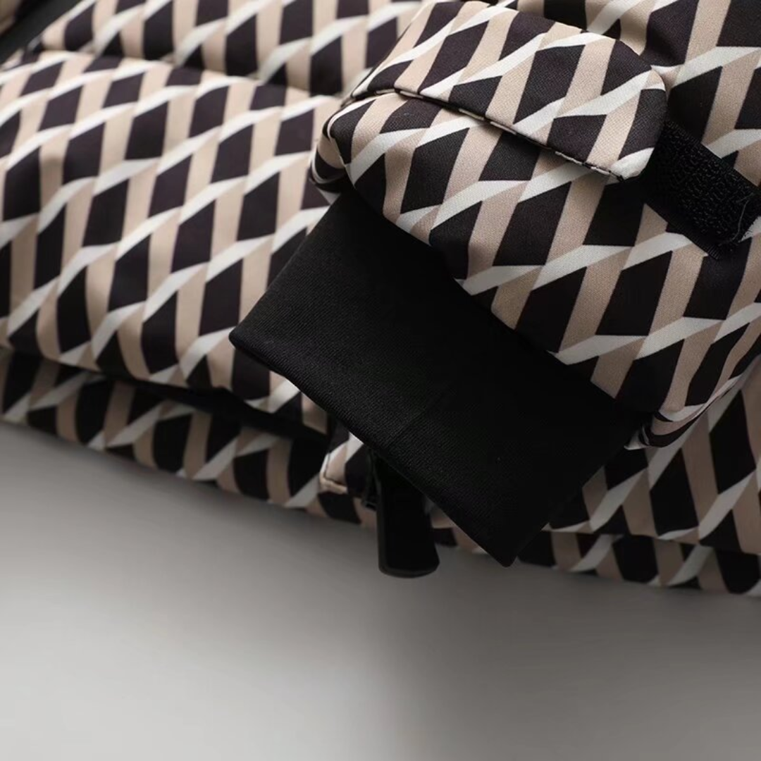 Valentina Gewatteerde donsjas dames met ceintuur – warme lange puffer jas voor de winter