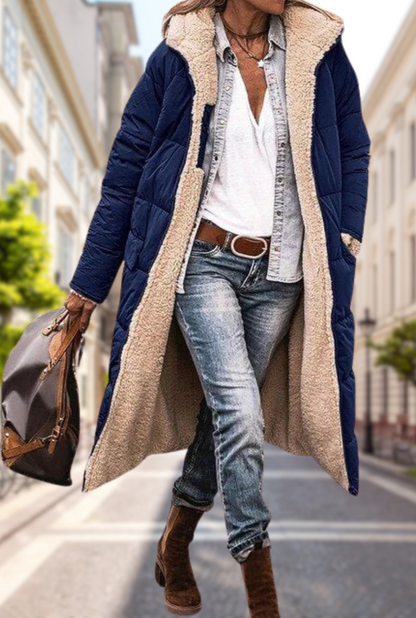 Alessia Winterjas Dames – Luxe Omkeerbare Jas met Capuchon & Warme Isolatie