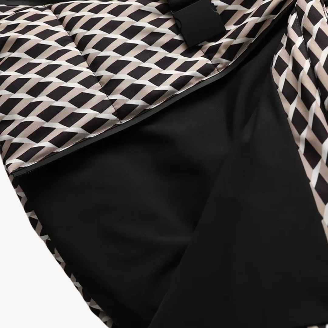 Vera dames pufferjas – gewatteerde winterjas met riem, capuchon & waterafstotende stof