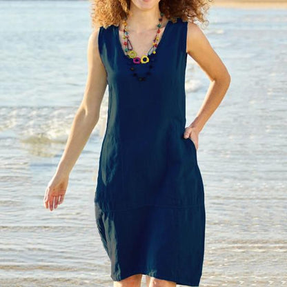 NAMAN Mouwloze Jurk | Tijdloos Design