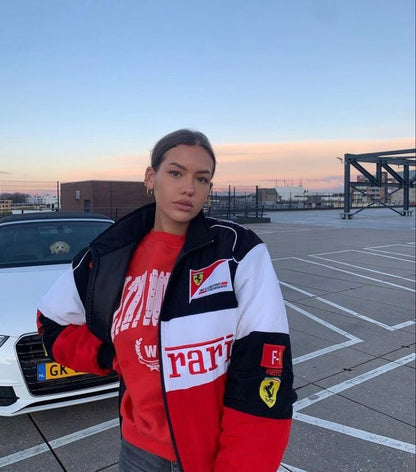 Gianna Ferrari Racing jacket unisex – oversized jas met iconische F1 patches