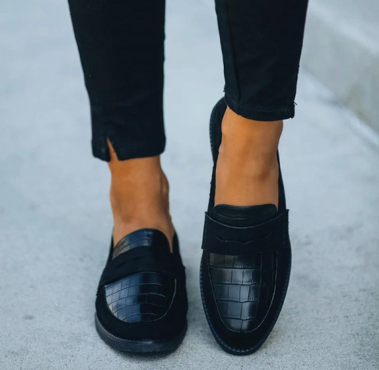 Luna Schoenen | Loafers met krokoprint voor dames