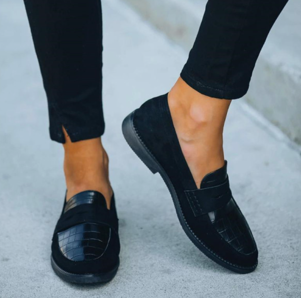 Luna Schoenen | Loafers met krokoprint voor dames