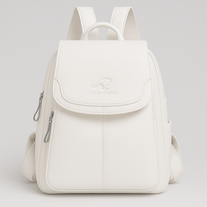 Lucia Leren dames rugzak – stijlvolle anti-diefstal rugtas met luxe reliëfafwerking