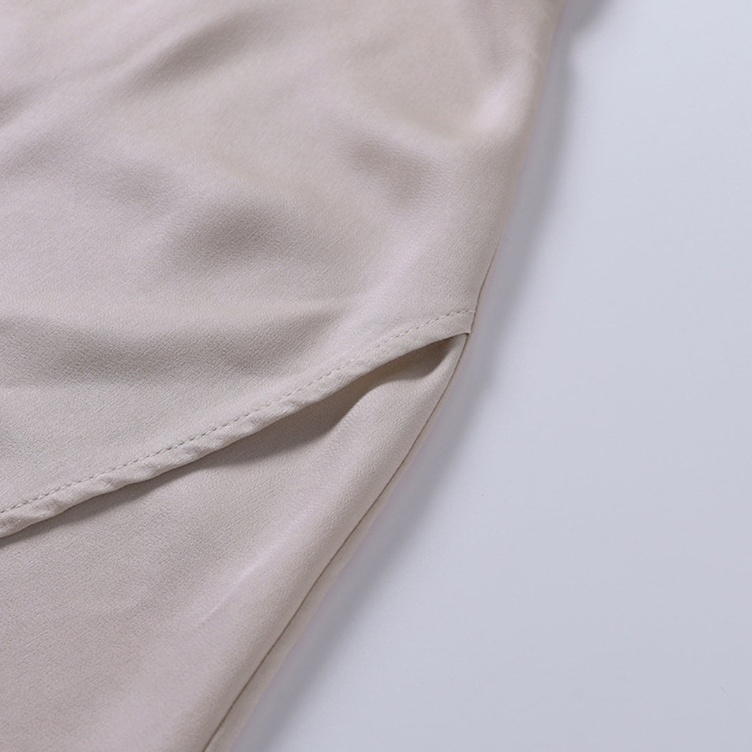 Amalia Jurk | Lange Chiffon & Satijnen Jurk met Pailletten en Elegante V-Hals