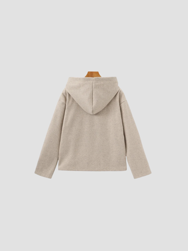 Marta Dames fleece cardigan met capuchon – comfortabele vestjas met rits voor dagelijks gebruik