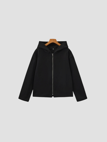 Marta Dames fleece cardigan met capuchon – comfortabele vestjas met rits voor dagelijks gebruik