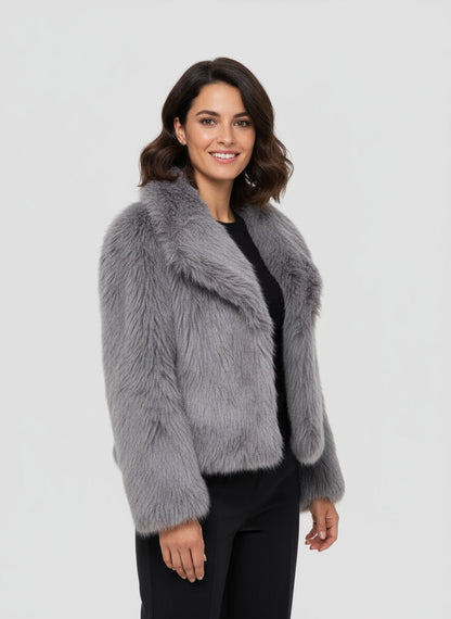 Alessia Dames kunstbont jas – zachte warme faux fur jas met elegante pasvorm