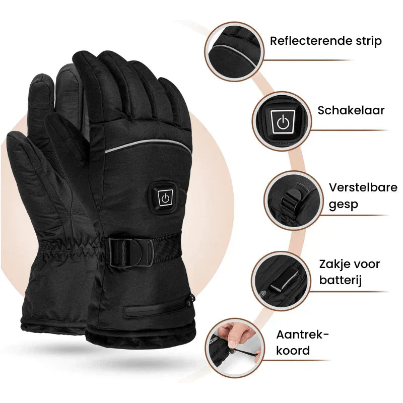 Livia Elektrisch verwarmde handschoenen – waterdichte unisex winterhandschoenen met 3 warmtestanden