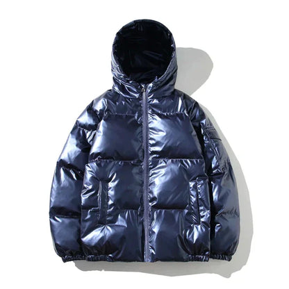 Leonardo Winddichte metallic puffer winterjas heren – warme en waterafstotende jas voor koude dagen