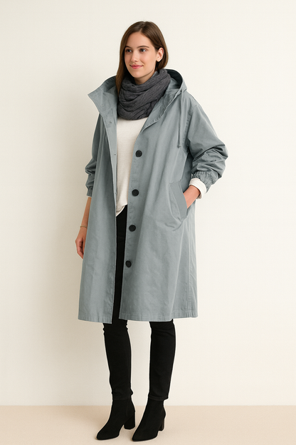 Rafaella dames regenjas met capuchon – waterdichte elegante regenmantel