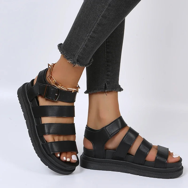 Tessa Sandalen | Trendy Plateau Sandalen met Brede Bandjes en Verstelbare Gespsluiting