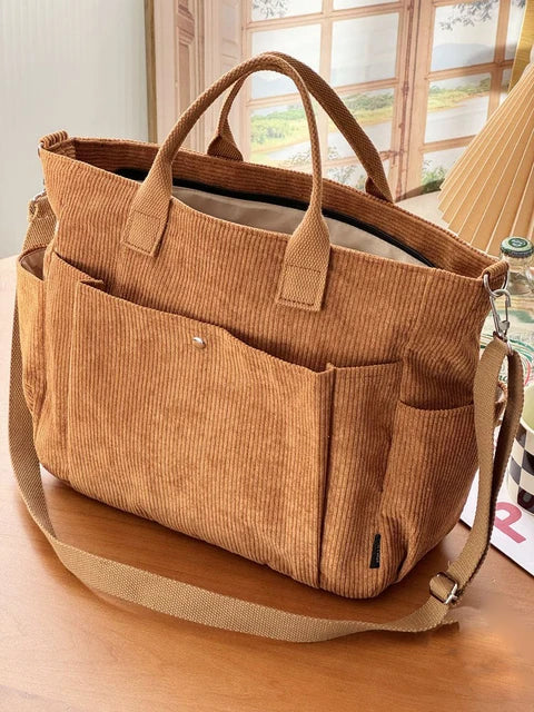 Belén | Corduroy Schoudertas met Trendy Ribstof en Praktische Indeling