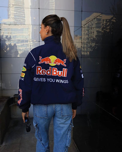 Rafaella Red Bull Racing jas unisex – oversized streetwear jack met sponsorlogo’s