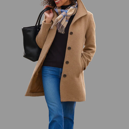 Giulia Lange dames winterjas met rechte pasvorm – stijlvolle warme jas voor koude dagen