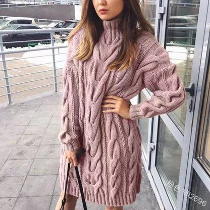 Vittoria Jurk | Gebreide Herfstjurk met Chique Twist Weave Detail