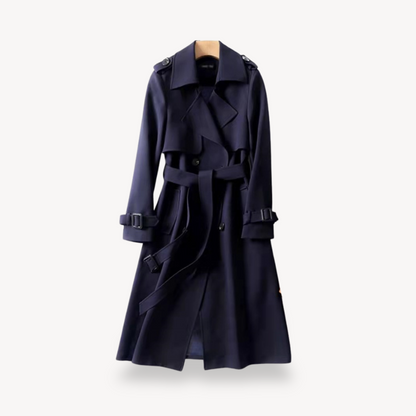 Rosa dames trenchcoat – klassieke katoenen jas met ceintuur en tijdloos design