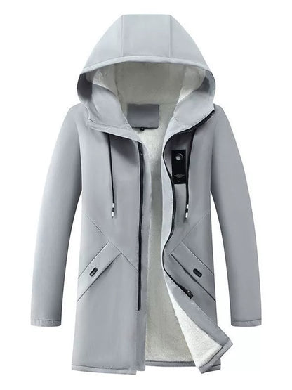 Matteo Hooded Jacket | Winddichte Herenjas met Fleece Voering en Mid-Length Design