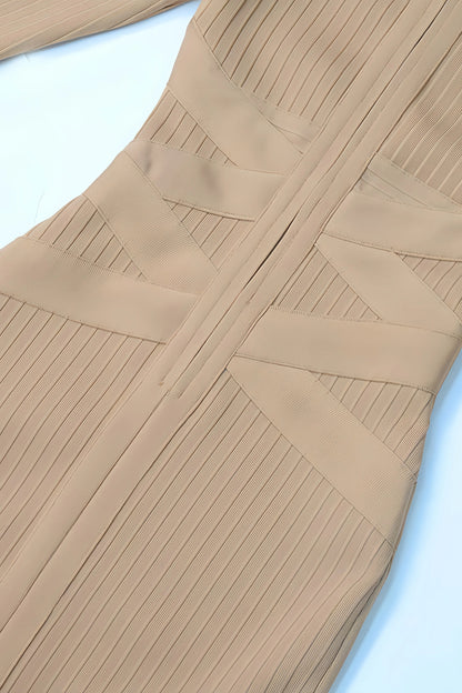 Valentina Jurk | Stijlvolle Midi-Jurk met Opstaande Kraag en Elegante Pasvorm