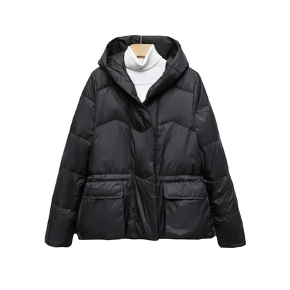 Elena Dames gewatteerde winterjas – warme jas met capuchon en stijlvolle zakken
