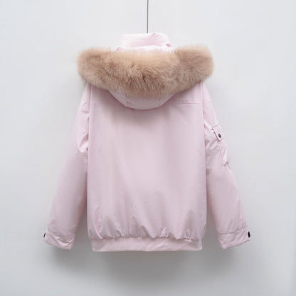 Valentina Dames winterjas – warme jas met grote bontkraag en waterafstotende stof