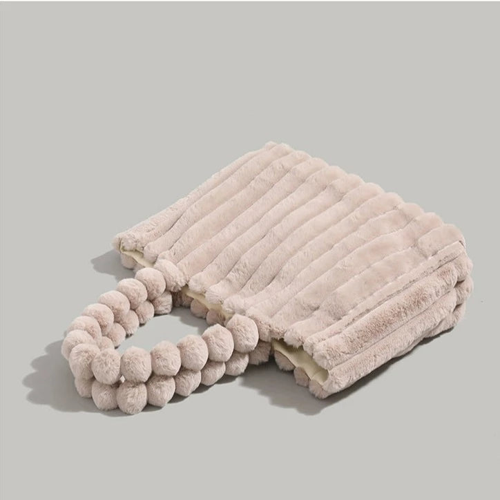 Calista Pluche Cloudpuff Schoudertas | Zachte en Stijlvolle Tas met Luxe Look