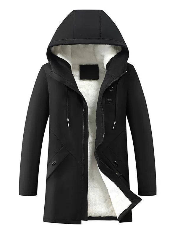 Matteo Hooded Jacket | Winddichte Herenjas met Fleece Voering en Mid-Length Design