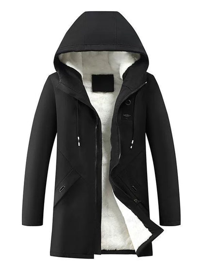 Matteo Hooded Jacket | Winddichte Herenjas met Fleece Voering en Mid-Length Design