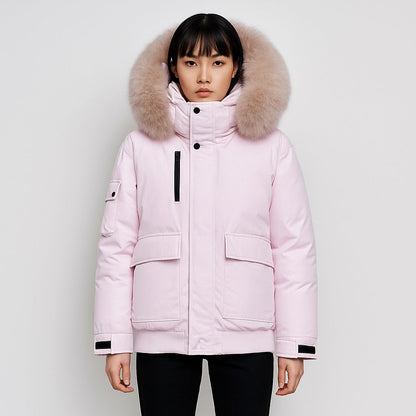 Valentina Dames winterjas – warme jas met grote bontkraag en waterafstotende stof