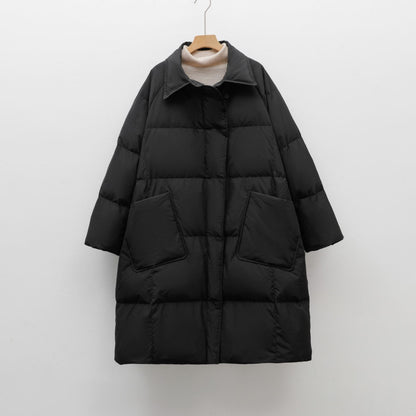 Isabella Dames gewatteerde winterjas – lange pufferjas met ruime pasvorm en praktische zakken