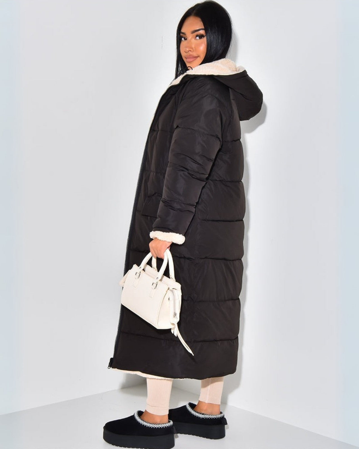 DYD Dames Omkeerbare Winterjas – Dubbelzijdig Design met Flatterende Pasvorm