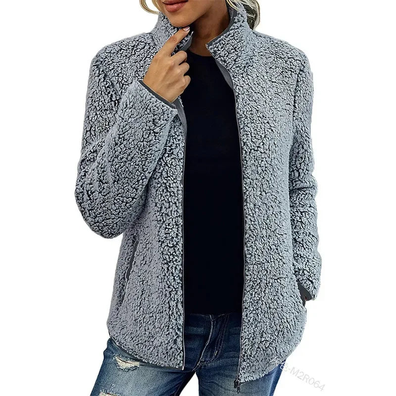 Giulia Luxe Fleece Jacket Dames – Warme & Stijlvolle Jas voor Herfst en Winter