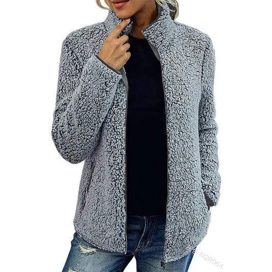Giulia Luxe Fleece Jacket Dames – Warme & Stijlvolle Jas voor Herfst en Winter