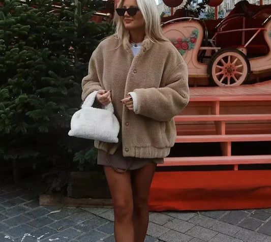 Noa Jas | Vintage Teddy Damesjas met Losse Pasvorm en Heerlijk Draagcomfort