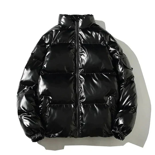 Leonardo Winddichte metallic puffer winterjas heren – warme en waterafstotende jas voor koude dagen