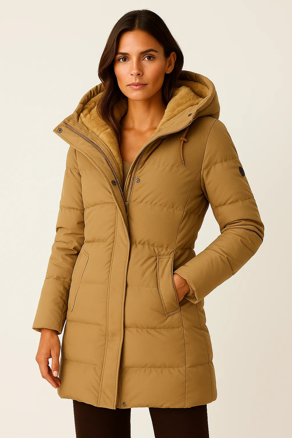 Giada Pufferjas Dames – Zwarte Comfortabele Winterjas met Isolatie