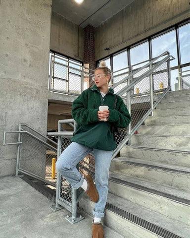 Lucinda dames pantoffels – warme suède pantoffels met schapenwollen voering