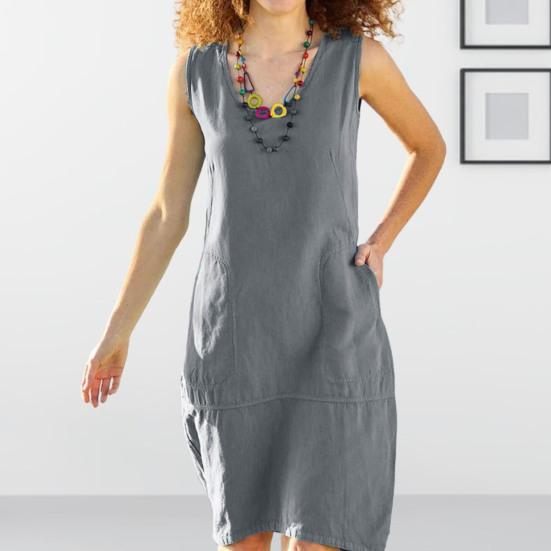 NAMAN Mouwloze Jurk | Tijdloos Design